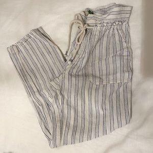 Anthropologie blue & white stripe pants